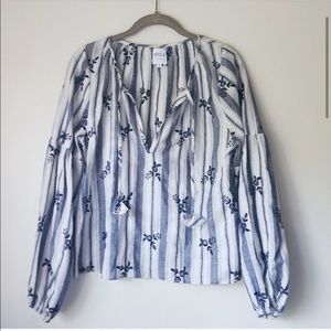 NWOT MISA Los Angeles Bijou Stripe Blouse - M